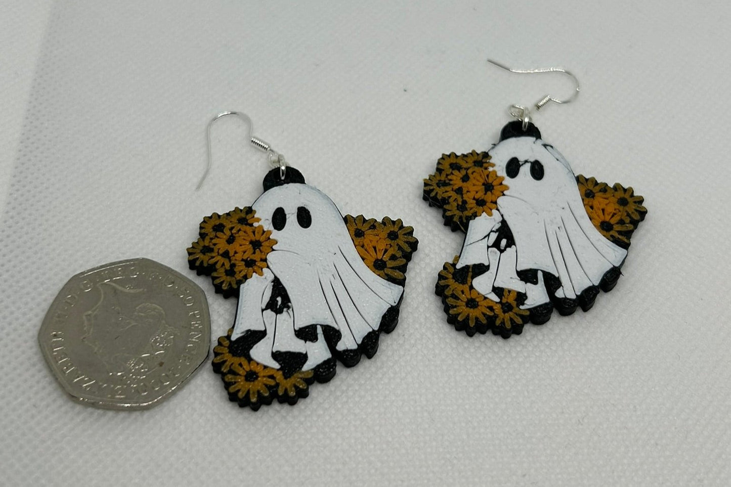 3d Printed Halloween Ghost Earrings